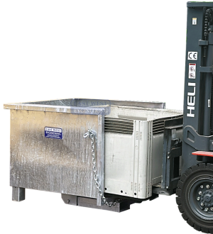 FBT-M Forward Bulk Bin Tipper Forklift attachment for dumping naly mega bins