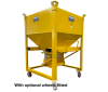 HBF10 Mobile Hopper Bin 1cu.m with clamshell gate + wheels