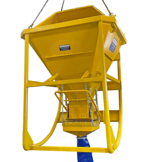CKROF20 2.0cu.m Concrete Kibble Laydown with clamshell gate