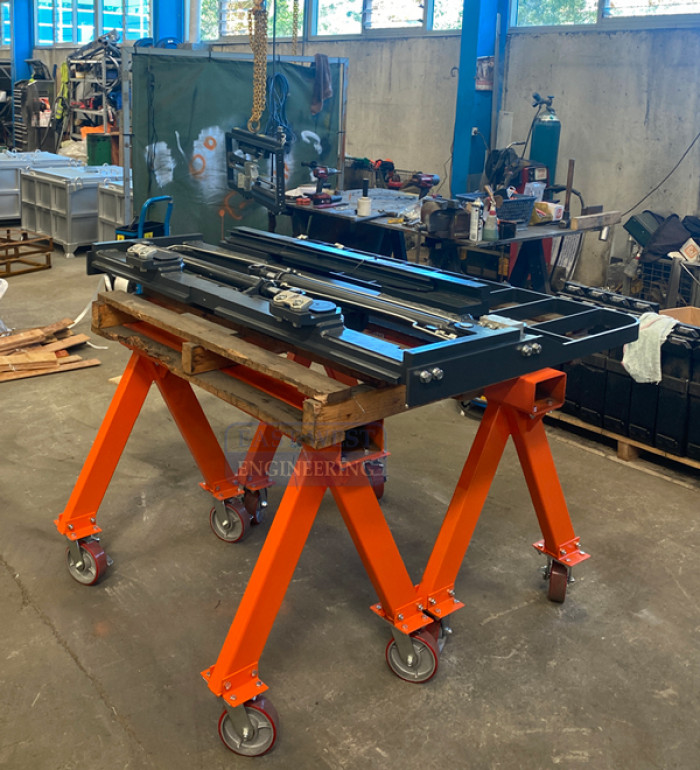 ATSW Support Trestle with Wheels 2T - in use in industrial workshop factory