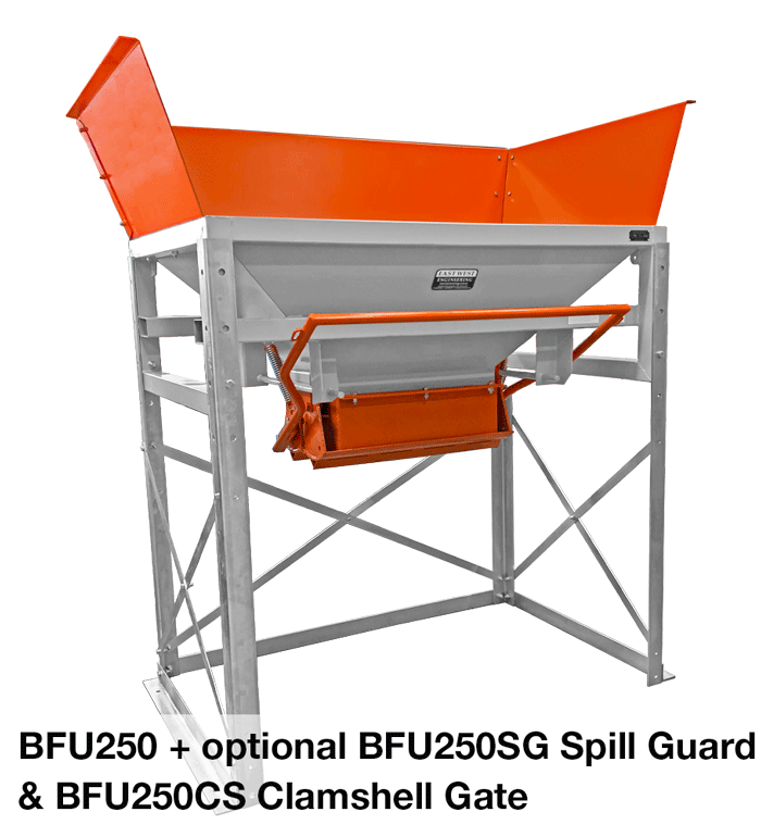BFU250 - fitted with optional Clamshell Gate & Spill Guard