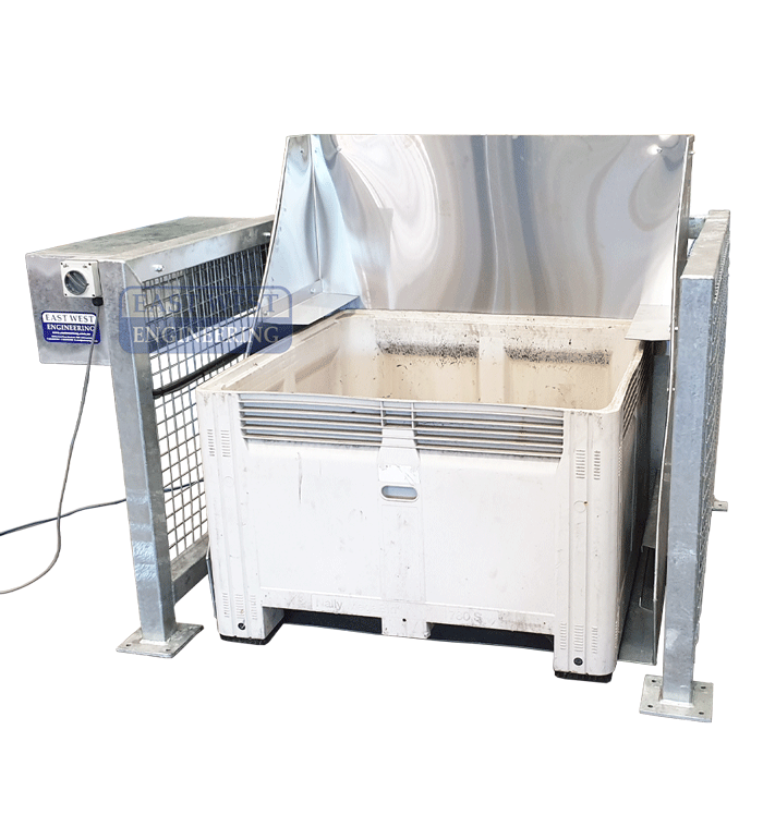 BKN125 Floor Mount Box Tipper - Optional Stainless Steel Bin retainer and insert