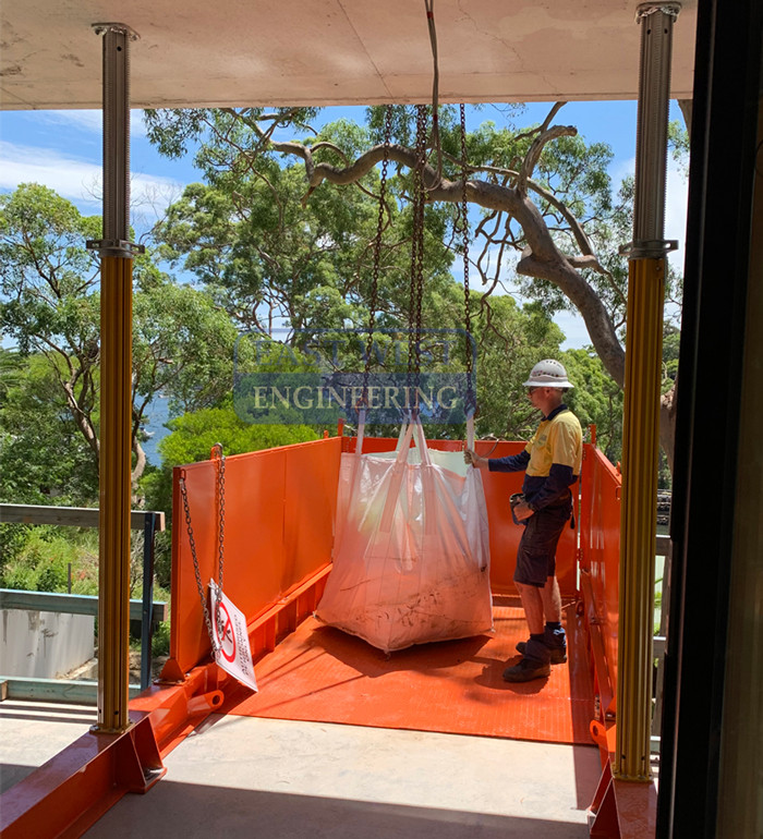 CCLP30 Cantilevered Crane Loading Platform, construction waste transported by bulk bag from the landing deck