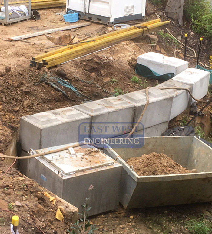 CWM12 - concrete blocks used as temp retaining wall