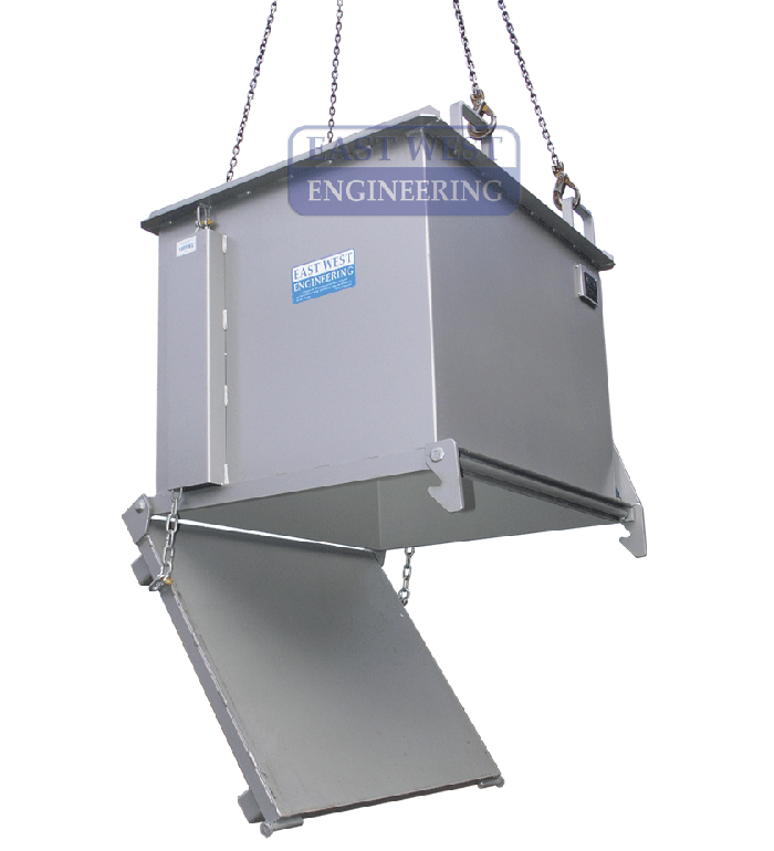 DBC Drop Bottom Crane Bin - crane lugs construction & building waste