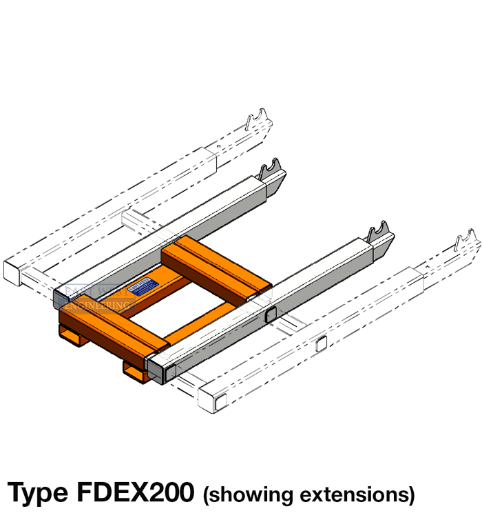 FDEX200 2T Cable Drum Lifter - extended