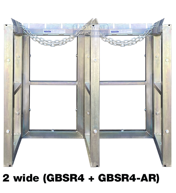 2 wide gas cylinder rack (GBSR4 + GBSR4-AS)
