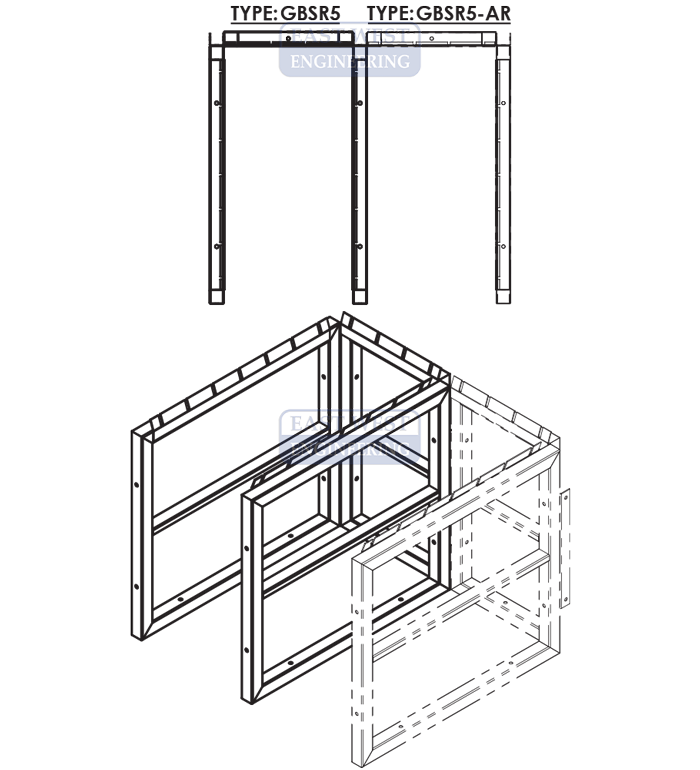 2 Wide Gas Cylinder Rack 2 wide (GBSR5 + GBSR5-AR)