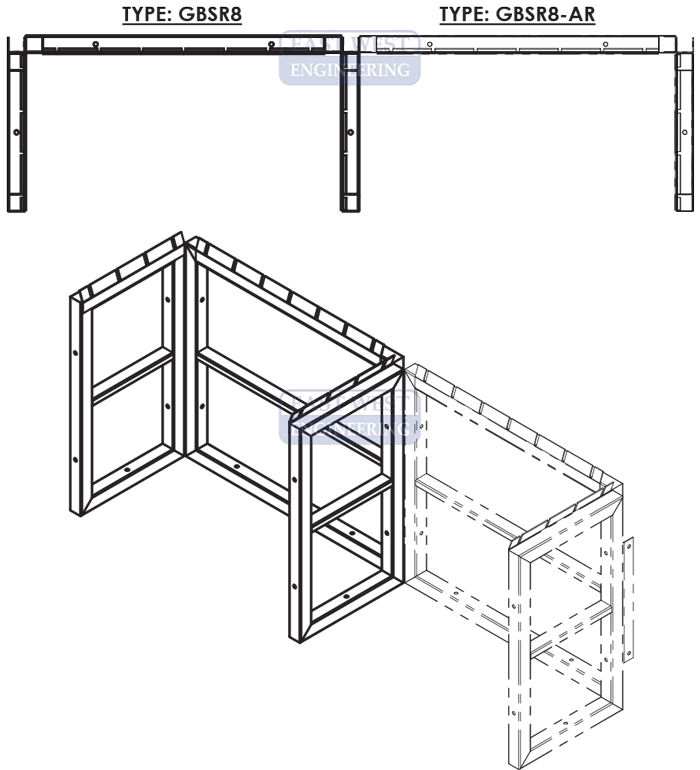 2 Wide Gas Cylinder Rack 2 wide (GBSR8 + GBSR8-AR)