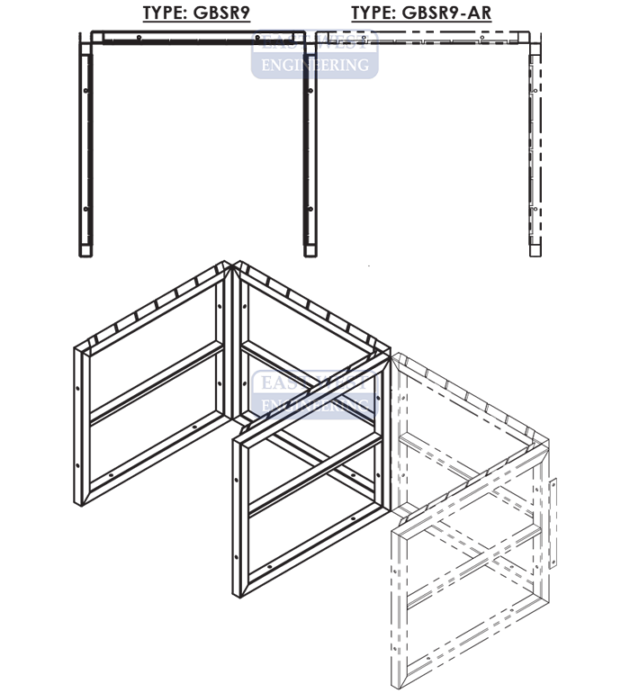 2 Wide Gas Cylinder Rack 2 wide (GBSR9 + GBSR9-AR)