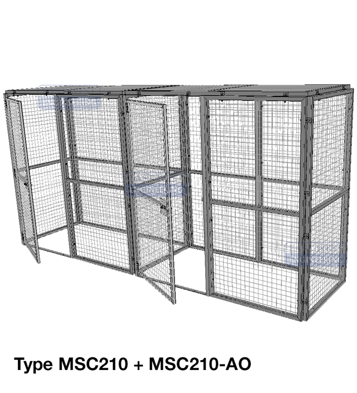 MSC210 + Fully enclosed Modular Storage Cage - 2100mm + MSC210-AO Add on