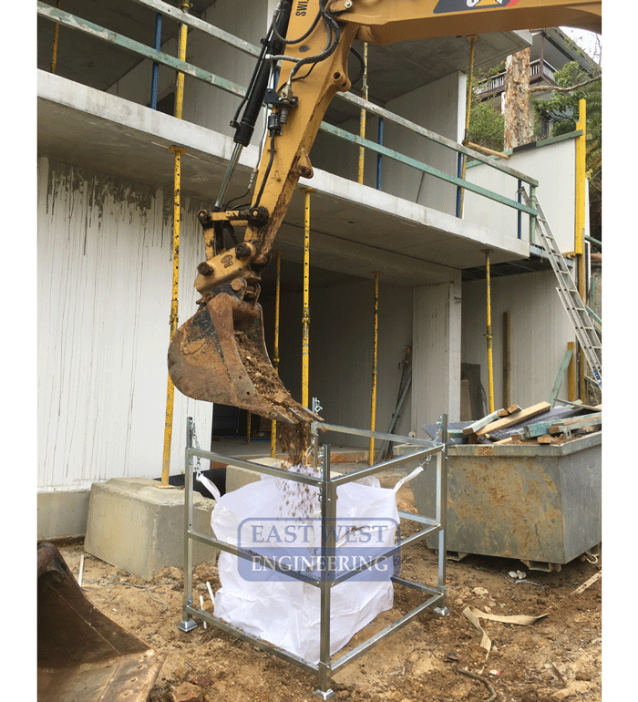 SKB100 Bulk Bag Stand used on site for excavation waste