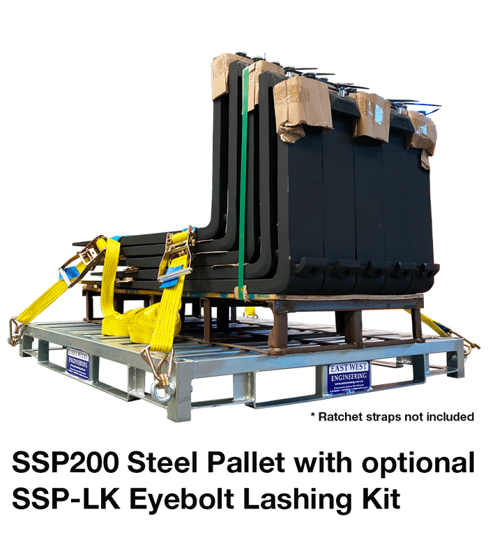 SSP200 Steel Pallet + Lashing Kit