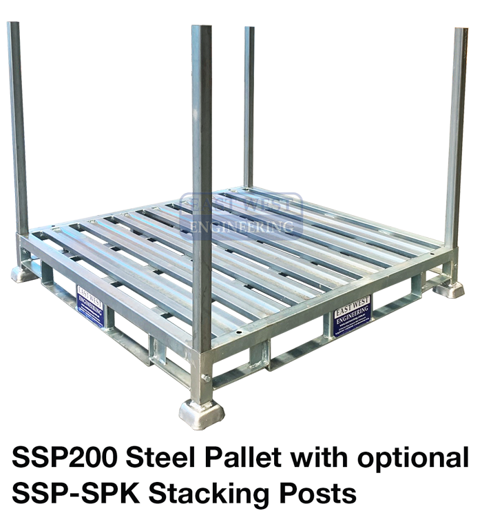 SSP200 Steel Pallet + Stacking Post Kit