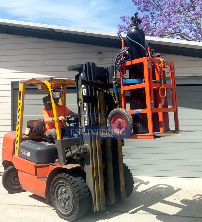 TGC2 Gas Cylinder Trolley transported by forklift
