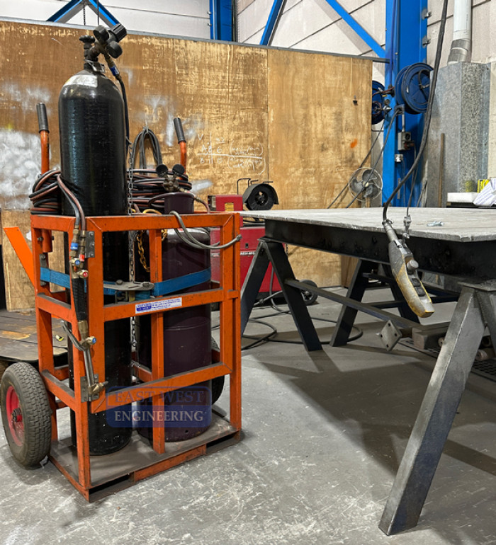 TGC2 Gas Cylinder Trolley used in a fabrication workshop welding bay
