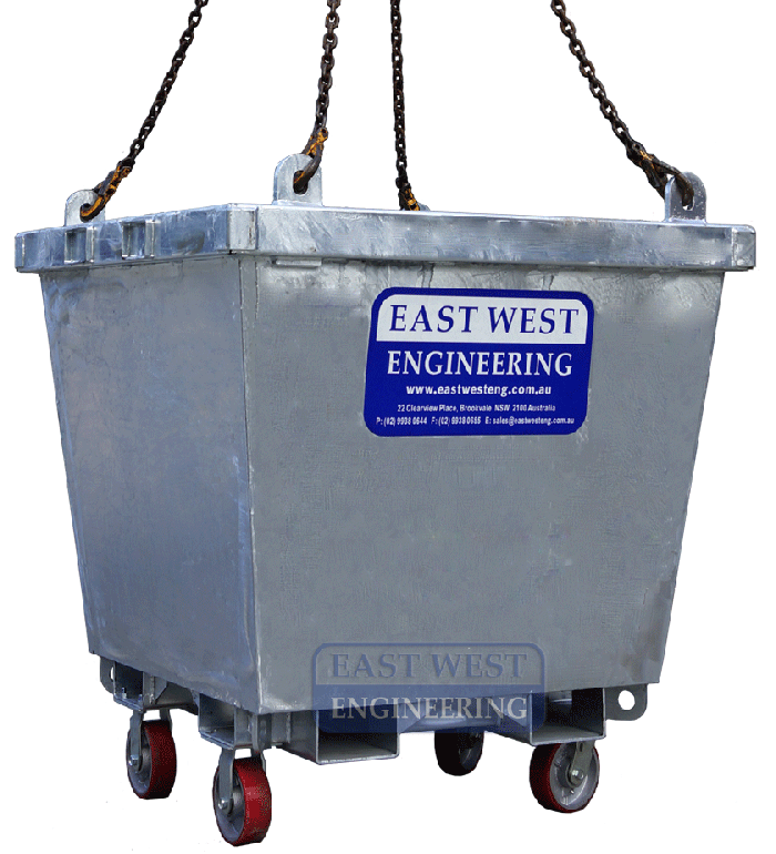 WCB / WCH Heavy Duty Crane Bin with optional wheels