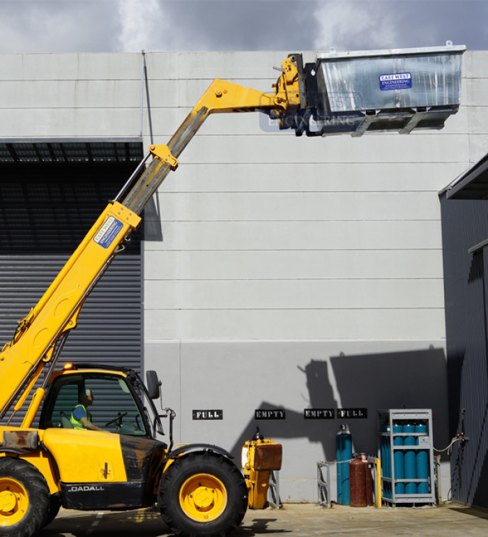 WCB / WCH Heavy Duty Crane Bin lifted by telehandler
